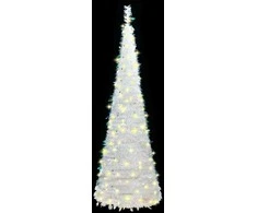 Išskleidžiama dirbtinė Kalėdų eglutė, balta, 120cm, 50 LED