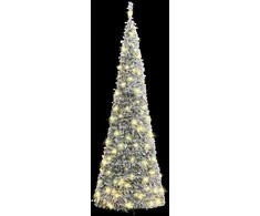 Išskleidžiama dirbtinė Kalėdų eglutė su sniegu, 180cm, 150 LED