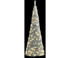 Išskleidžiama dirbtinė Kalėdų eglutė su sniegu, 150cm, 100 LED