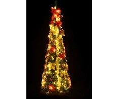 Išskleidžiama dirbtinė Kalėdų eglutė, žalia, 120cm, 50 LED