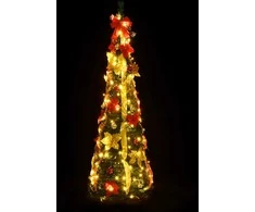 Išskleidžiama dirbtinė Kalėdų eglutė, žalia, 150cm, 100 LED