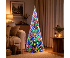 Išskleidžiama Kalėdų eglutė su LED lemputėmis 150 cm 100 LED
