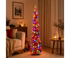 Iššokanti LED Kalėdų eglutė su žvaigžde viršūnėje 120 cm 50 LED