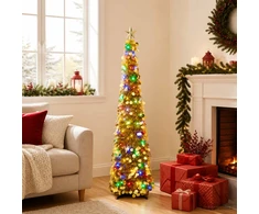 Iššokanti LED Kalėdų eglutė su žvaigžde viršūnėje 120 cm 50 LED