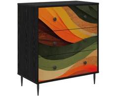 Ištraukalas spinta BONN Retro bangos spauda 66 x 36,5 x 76 cm