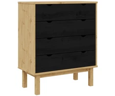 Ištraukalas spinta su stalčių OTTA Juoda 76,5 x 39,5 x 90 cm