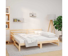 Ištraukiama lova, 2x(80x200)cm, pušies medienos masyvas