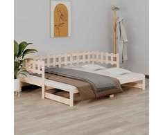 Ištraukiama lova, 2x(80x200)cm, pušies medienos masyvas