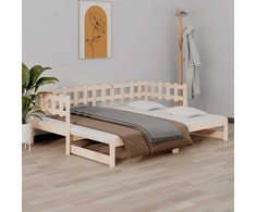 Ištraukiama lova, 2x(90x200)cm, pušies medienos masyvas