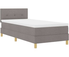 LED Čiužinio Lova su galvūgalio Taupe 90 x 190 cm audinys