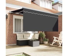 Ištraukiama markizė Dryžuotas Antracitas 300 x 200 cm audinys