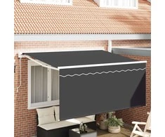 Ištraukiama markizė Dryžuotas Antracitas 300 x 200 cm audinys