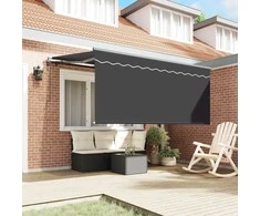 Ištraukiama markizė Dryžuotas Antracitas 300 x 200 cm audinys