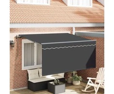 Ištraukiama markizė Dryžuotas Antracitas 300 x 200 cm audinys