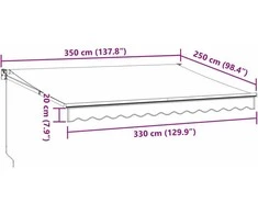 Ištraukiama markizė, antracito/balta, 3,5x2,5m, audinys
