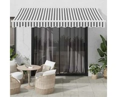 Ištraukiama markizė, antracito/balta, 3,5x2,5m, audinys