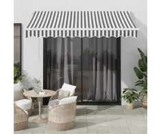 Ištraukiama markizė, antracito/balta, 3x2,5m, audinys/aliuminis