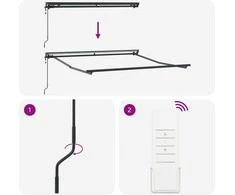 Markizės rėmas Juoda 350 x 250 cm Poliesteris su PU danga
