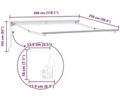 Markizės rėmas Mėlyna ir balta 300 x 250 cm