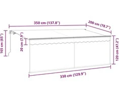 Ištraukiama markizė Mėlyna 350 x 200 cm audinys