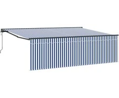 Ištraukiama markizė Mėlyna ir balta 400 × 300 cm