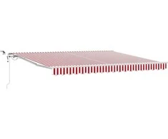 Ištraukiama markizė Raudona ir balta 400 × 350 cm