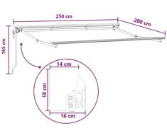 Ištraukiama markizė Smėlio 2,5 x 2 m Poliesteris ir aliuminis