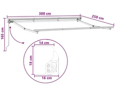 Ištraukiama markizė Smėlio 3 x 2,5 m Poliesteris ir aliuminis