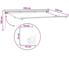 Ištraukiama markizė Šviesiai pilka ir balta. 3,5 x 2,5 m