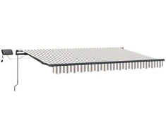 Ištraukiama markizė Šviesiai pilka ir balta. 450 × 350 cm