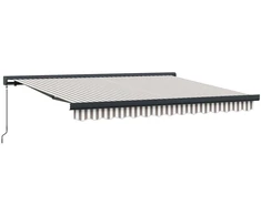 Ištraukiama markizė Šviesiai pilka ir balta. 300 x 250 cm