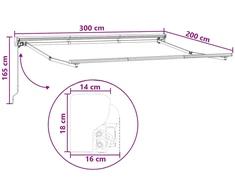 Ištraukiama markizė Šviesiai pilka ir balta. 3 x 2 m