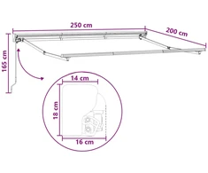 Ištraukiama markizė Taupe 2,5 x 2 m Poliesteris ir aliuminis
