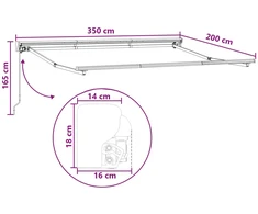 Ištraukiama markizė Taupe 3,5 x 2 m Poliesteris ir aliuminis