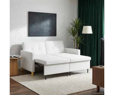 Ištraukiama sofa-lova Balta Audinys