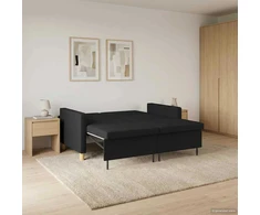 Ištraukiama sofa-lova Juoda Audinys