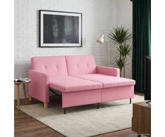Ištraukiama sofa-lova Rožinė Audinys