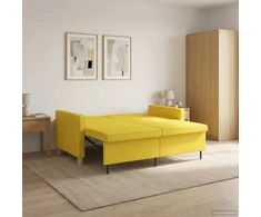 Ištraukiama sofa-lova Šviesi geltona Audinys