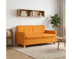 Ištraukiama sofa-lova Tamsiai geltona Audinys
