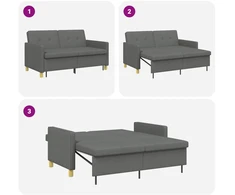 Ištraukiama sofa-lova Tamsiai pilka Audinys
