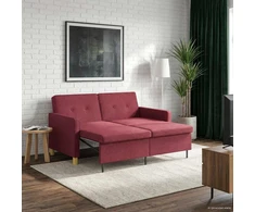 Ištraukiama sofa-lova Vyno raudona Audinys
