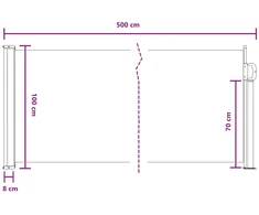 Ištraukiama šoninė užuolaida 500 x 100 cm Poliesteris