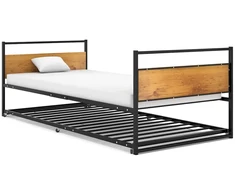 Ištraukiamos lovos rėmas, juodas, 90x200cm, metalas