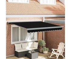 Ištraukiama markizė Juoda 350 x 250 cm Audinys ir metalas