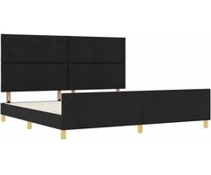 Lovos rėmas su galvūgalio Juoda 200 x 200 cm audinys