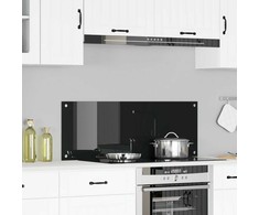 Virtuvės atbraila Juoda 110 x 40 cm grūdintas stiklas