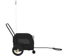 Dviračio priekaba gyvūnams su saugykla Juoda 125 x 53 x 54 cm
