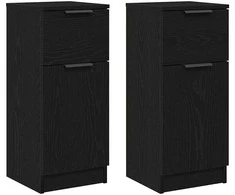 Kabalas 2 pcs Juodas ąžuolas 30 x 30 x 70 cm Apdirbta mediena