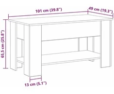 Kavos staliukas juoda ąžuolo 101 x 49 x 52 cm Apdirbta mediena