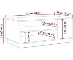 Kavos staliukas Juodas ąžuolas 102 x 55 x 43 cm